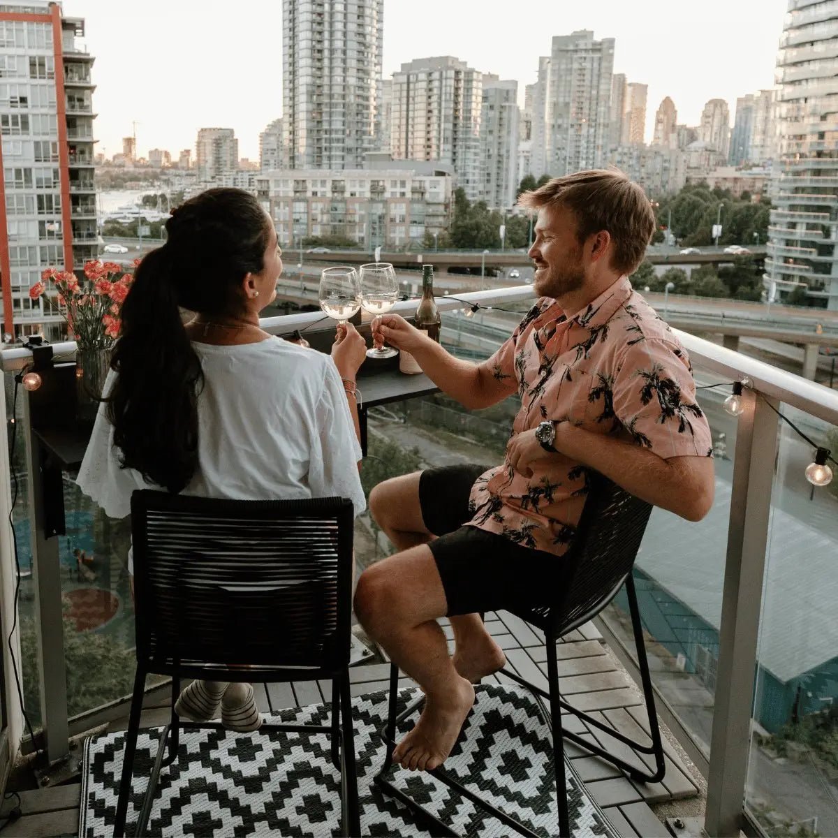 Golden Hour Stackable Rope Bar Stool (Set of 2) - Views Balcony Bar | Turn your Balcony into a Bar!
