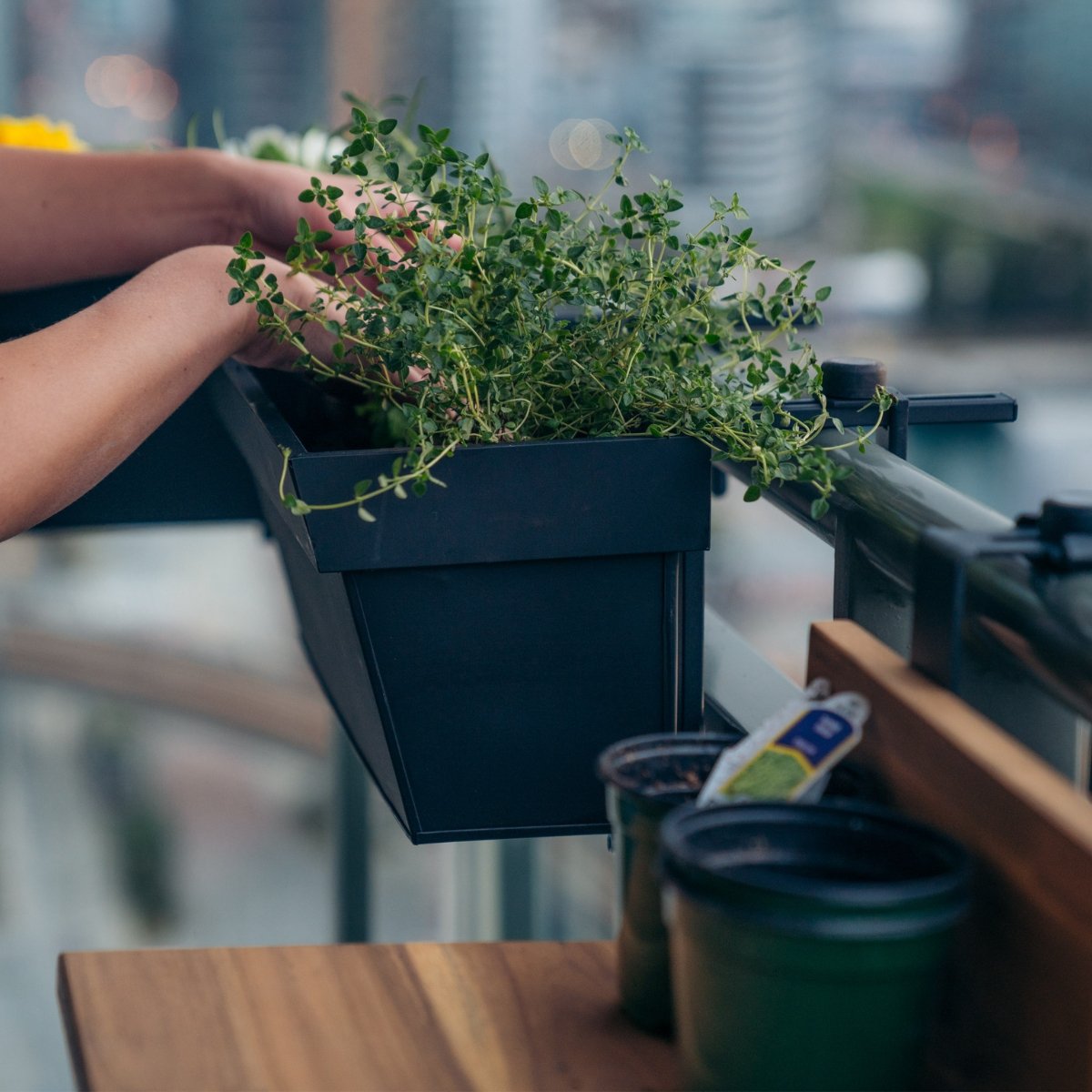 Adjustable Railing Planters - Views Balcony Bar | Turn your Balcony into a Bar!