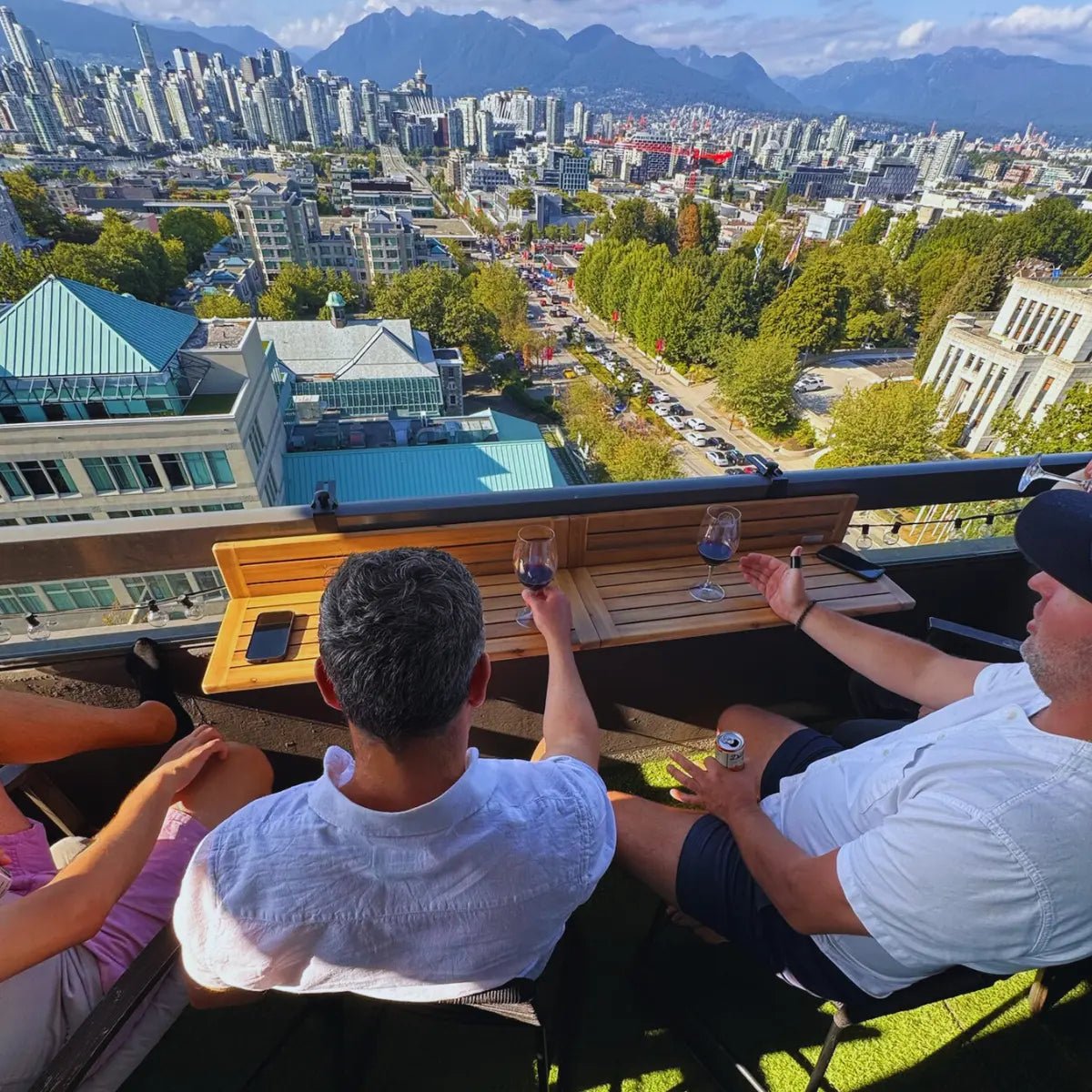 Views Balcony ™ Bar Folding Railing Bar Table for Patio