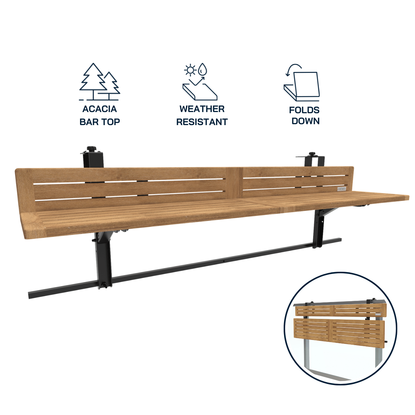 Views Balcony Bar 2.0 (5ft) - Balcony Bar Features 